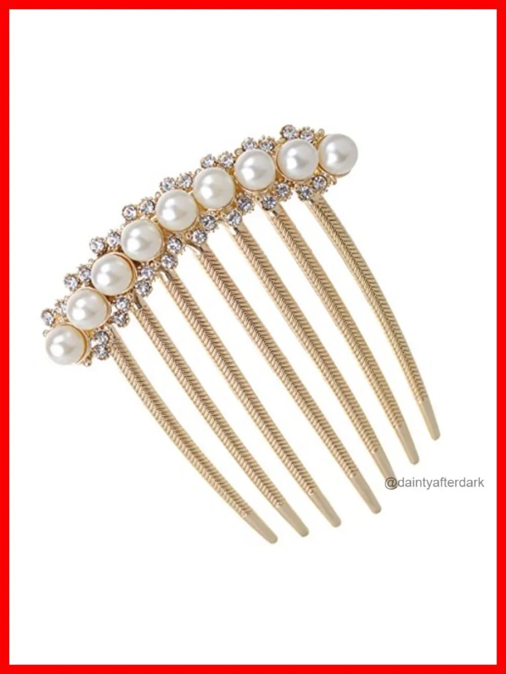 Bridal Rhinestone Pearl Crystal Hair Comb - Claw Hairpin